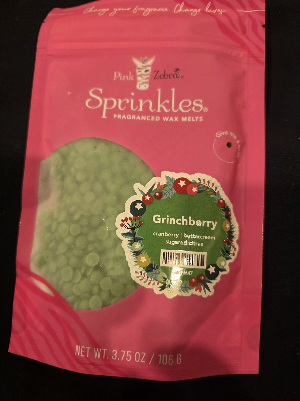 Pink Zebra Sprinkles Grinchberry Fragranced Wax Melts - Green